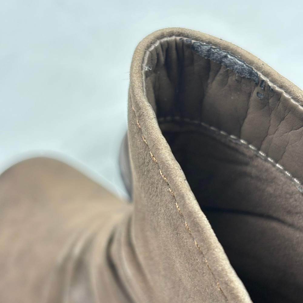 Earth Origins Leather Slouch Ankle Boots Brown Comfort Zip Womens 8 - Picture 8 of 13